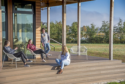 group of students hanging out at WC waterfront campus