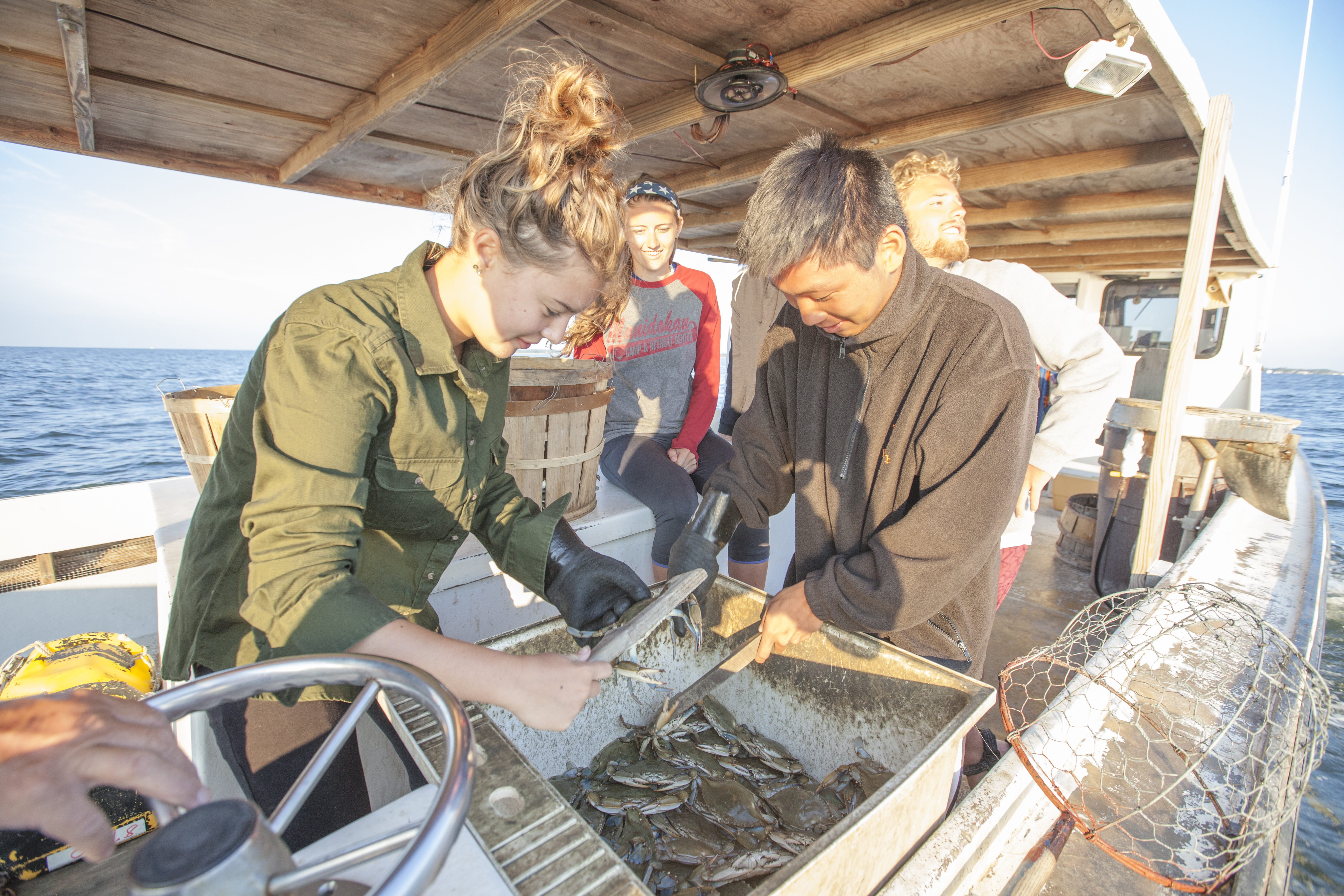 Students on a Crabbing Boat