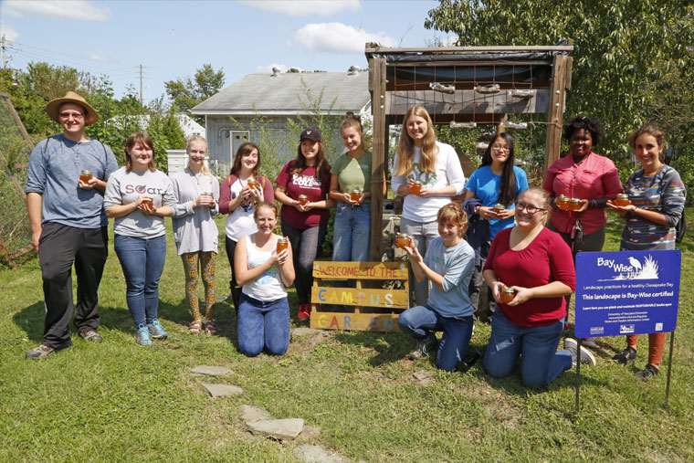 The first honey harvest from the Washington College campus garden