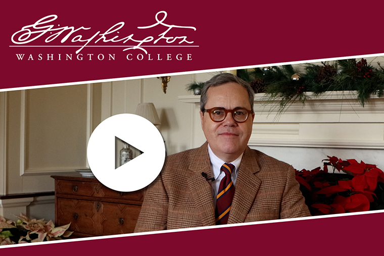 President Mike Sosulski looking at the camera in a still from his video year-end message