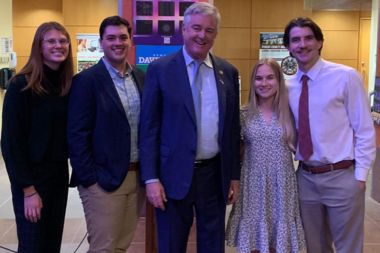 Rep. Trone with members of the College Dems and PoliTalks after the event.