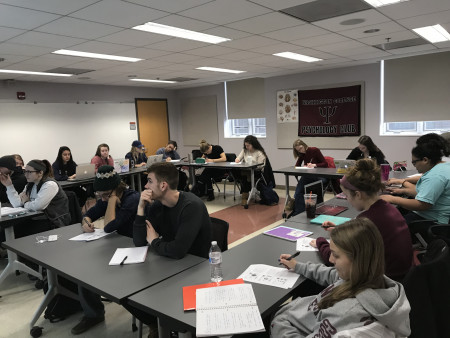 Students working in the Psychometric Testing Lab