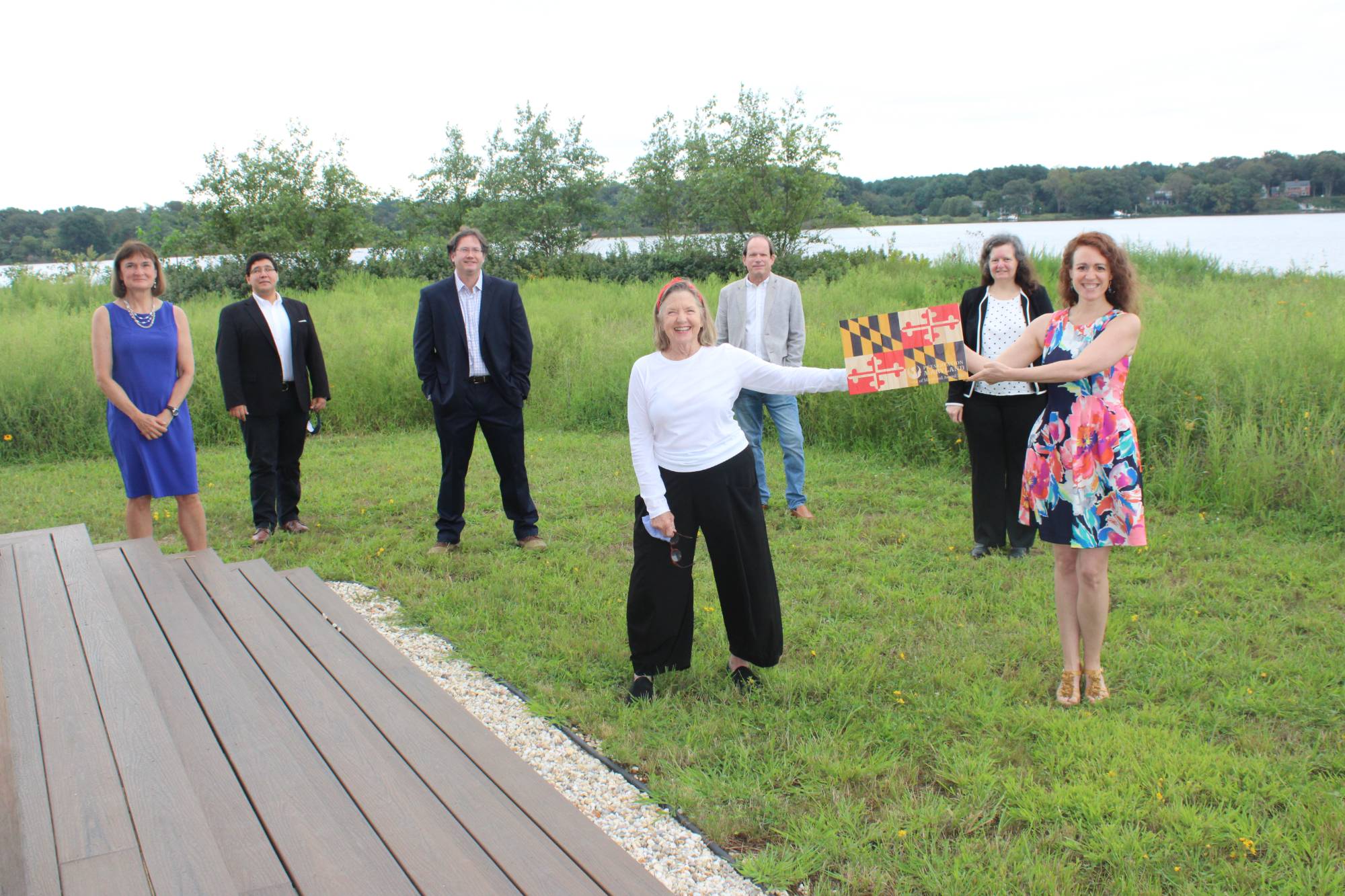 Members of the full team accepting the Preservation Maryland Award for their joint work on the Cultural Landscape Assessment Report for Kent County.