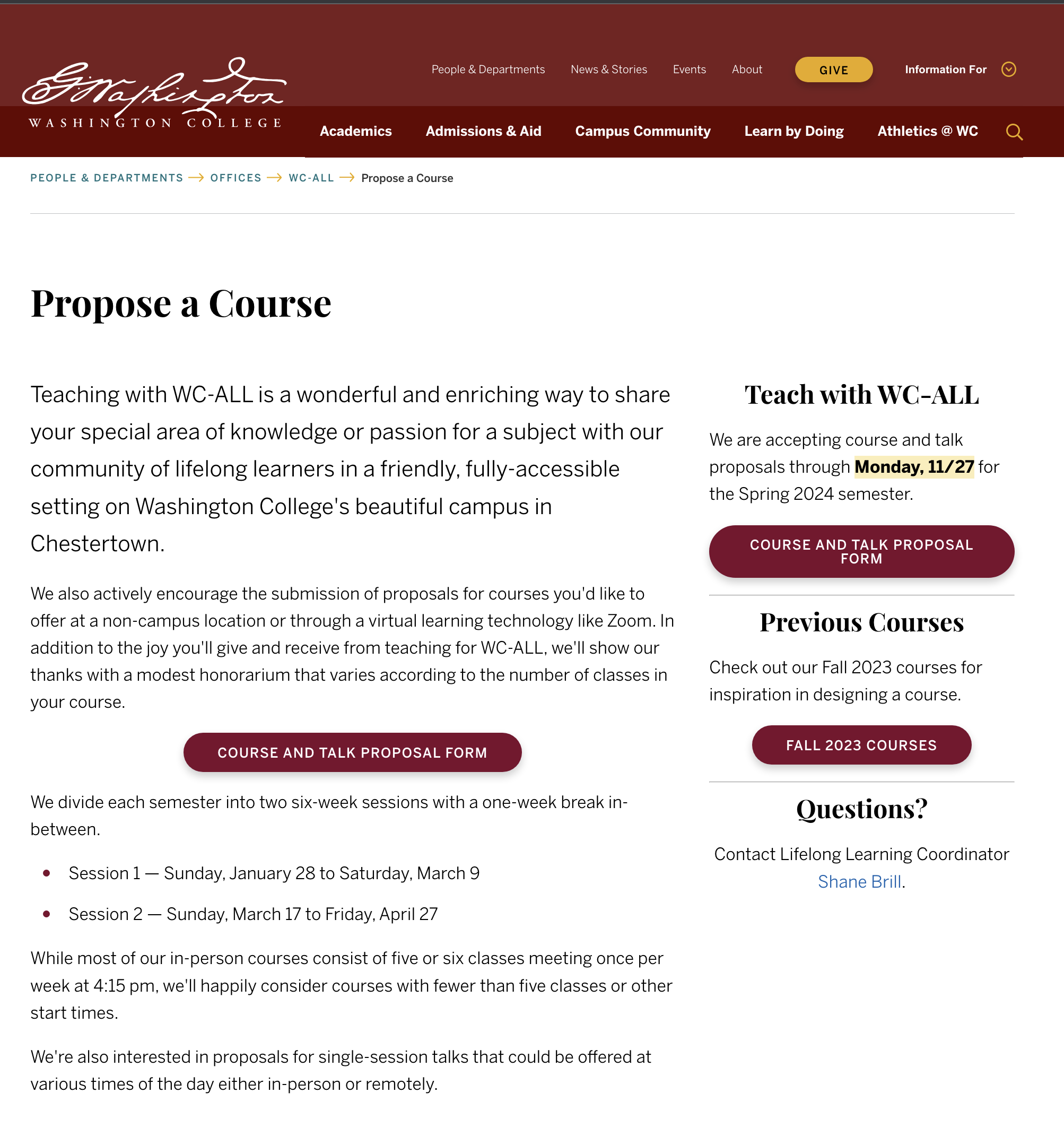 Propose a Course